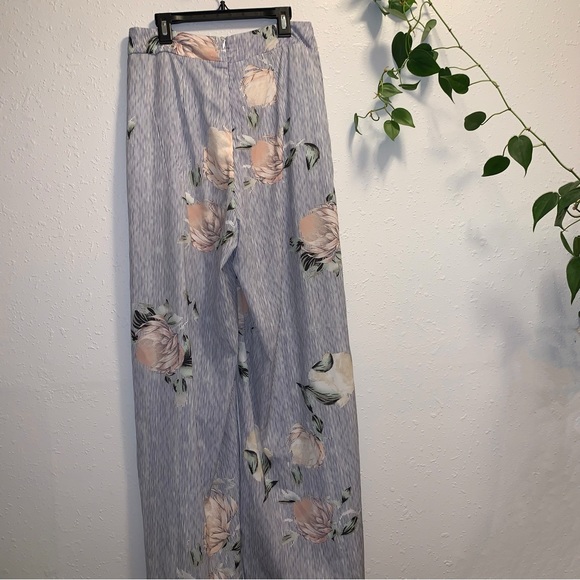 Wide Leg Flowy Pants Floral and Striped - Picture 2 of 5